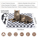 MIXJOY Heated Cat Bed, 11 Adjustable Temperature Cat Heating Pad Indoor with Timer, Pet Heating Pads for Cats Dogs, Electric Dog Heat Pad with Washable Cover, Heated Pet bed-18''x16'', Small