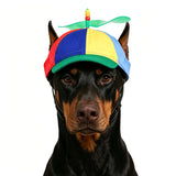 IPENNY Colorful Pets Propeller Hat, Rainbow Helicopter Hat Baseball Cap with Adjustable Strap - Cute Cosplay Accessory for Medium Dog & Large Cat (L, Green)