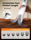 oneisall Dog Vacuum & Dryer for Shedding Grooming, 8 in 1 Dog Grooming Kit with Metal Blade Pet Clippers, Adjustable Speed and Temperature Control Blower
