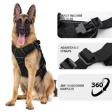 WINGOIN Black Tactical Dog Harness for Small Dogs, Heavy Duty No Pull Harness with Handle, Adjustable Reflective Military K9 Pet Vest for French Bulldog, Pug, Walking, Training, Hunting (S)