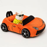 VIEFIN Cute Cat Beds Kitten Beds, Soft Small Dog Beds, Washable Pet Beds for Puppy and Kitty, Funny Supercar Cat Toys, 24 Inch