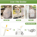 Beberoad Pets TT Pet Stroller for Small Dog & Cats (Beige)