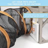 Ketive Catio Outdoor Cat Enclosure Large Window Cat House Walk in Kitty Cage with Multi-Level Platforms, Waterproof Roof for Mulitiple Cats (59" L x 29.5" W x 67.7" H)