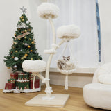 70" Modern Multi-Level Cat Tree Tower for Indoor Cats, Cat Trees with Sisal Scratching Post, Luxury Cats Tower Furniture for Multiple Cats with Swing Hammock, Condo for Multiple Cats