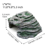 Large Reptile Hide Shale Scape Step Ledge, Reptile Cave Hideout, Bearded Dragons Accessories, Basking Rocks for Bearded Dragons (Large-B-11.8 * 9.8 * 5.3)