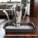 Tlence 3 Pack Low Entry Cat Litter Box, 23" Open Top Pet Litter Pan for Kitten, Extra Large Senior Cat Travel Toilet, Shallow Potty Tray Boxes for Indoor Outdoor Frail Handicap Disabled Elderly Cats