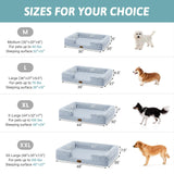 COZY KISS Cooling Dog Bed for Extra Large Dogs 44x32 inch, Q-Max >0.4 Summer Cool Orthopedic Foam Pet Sofa Bed with Sides, XL Size Bolster Anti-Slip Couch with Washable Removable Cover, Blue
