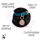 MiauCraft Lifetime 1Year Promise Personalized Engraved Cat & Dog Tag | Cat tag: Durable Stainless Steel. Custom Stylish Doble Sided Engraving | Pet Tag | Many Fonts & Design (Black Round)