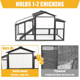 PetsCosset Chicken Coop Wooden, Backyard Hen House Indoor Outdoor for 2-3 Chickens, 2 Story Poultry Cage Chicken Coop and Run, Nesting Box, Pull Out Trays, for Small Animals Duck Rabbit Hen
