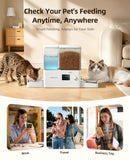 ROJECO Automatic Cat Feeder with Camera,2-in-1 Smart Feeder,8.5L/36Cups