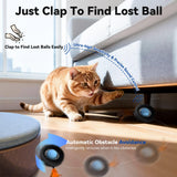 KiwiLove Interactive Cat Toy with Motion Activated Ball & 7-Hole Play Mat, Hide and Seek Exercise Game for Indoor Cats, Automatic Moving Cat Ball in Pouch, Rechargeable Kitten Toys (Starry Night)