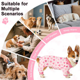 Bienbee Dog Pajamas, 4 Pack Dog Recovery Suit Shedding Suit Cute Soft Puppy Clothes Dogs Pjs Onesies Jammies Adjustable Breathable & Stretchy Clothes for Small Medium Large Dogs Girl Boy Puppy-XL