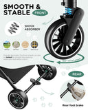 GTPLAYER Pet Stroller for Dogs & Cats, 3-in-1 Foldable Pet Strollers with Detachable Carrier, 360° Swivel Front Wheels & Rear Brakes, Up to 45 lbs, Green