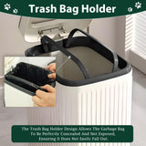 Kopuncare Dog Poop Trash Can Outside, 5L/1.3 Gal Pet Poop Bucket with Lid, Foot Pedal, Dog Waste Container with 40 Bags, Lid Soft Close for Pet, White