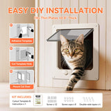 LIBBEPET Thin Cat Door, Safety Pet Door for Cats Up to 13 lbs, Interior Cat Door with 4 Way Locking for Window, Sliding Door and Cat House, Easy to Install, Medium