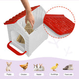 CSQOO Chicken Nesting Box, Waterproof Hens Nesting Boxes with Chicken Nesting Pads for Laying Eggs, Wall Mount Nesting Boxes for Chickens, Duck, Rabbit, Poultry (Red)