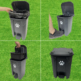 CCAATVG 20L/5Gallon Dog Poop Trash Can Outside with Waste Bags Outdoor Dog Poop Trash Can for Backyard with Lid Odorless Waterproof Foot Pedal and Removable Inner Bucket