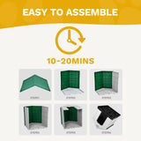 DWVO Robust Weatherproof Dog House, Indoor & Outdoor Safe Haven for Small to Medium Dogs, Easy Assembly & Cleaning (28.5''L*26''W*28''H, Green)