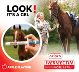 OZIPCO Ivermectin Horse Paste 1.87% | Apple Flavor – 6.08g Syringe for Equine Use Only Up to 1250 LB (4-Pack)