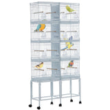 Garvee Lot-4 Breeding Bird Cage, Parrot Cage, Stackable Center Divided Breeder, Seperate Removable Tray, Removable Divider, Lockable Caster, for Birds and Finch