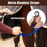 MIYABALA Horse Blanket Leg Straps, 8 Packs Elastic Horse Blanket Straps Replacement with Double Swivel Snaps, Adjustable Length 21 to 38 Inches Leg Straps for Horse Blanket