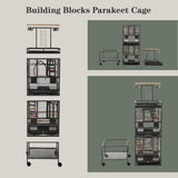 68" Double Bird Cage,Stackable Divided Parakeet Cage, Parrot Cages for Medium Birds with Bird cage Cover,Birdcage Seed Catcher,for Cockatiels Canaries Lovebirds Finches Budgies Small Parrots