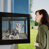 FunXplore Cat Window Box Weatherproof Catio Outdoor Cat Enclosure Perch with Side Detachable PVC Panels Bug-Proof Wire Grid Fits Double Hung Frames 25.4" to 43.3" Wide Sunbathing Napping Overlooking