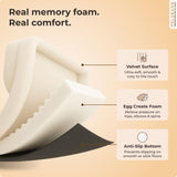Pelsbarn Real Orthopedic Dog Bed, High-Density Memory Foam with Waterproof Fitted Sheets - Machine Washable, Large, Beige