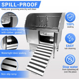 Professional Dog Grooming Tub, 50 in Stainless Steel Dog Wash Station With Foldable Ramp, Storage Drawer, Floor Grate & Faucet/Dog Bathtub for Large, Medium & Small Pets - Right Door (50 in )