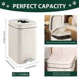 Kopuncare Dog Poop Trash Can Outside, 5L/1.3 Gal Pet Poop Bucket with Lid, Foot Pedal, Dog Waste Container with 40 Bags, Lid Soft Close for Pet, White