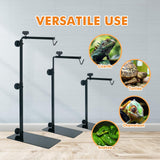 GVWRATW Reptile Lamp Stand, Adjustable 15.5-35 Inch Floor Light Holder for Heat Lamp & Dome, Metal Bracket for Terrarium Lighting & Heating.