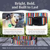 Lucky Love Dog Bundle - Medium No Pull Dog Harness & Adjustable Collar, in Stylish Hippie Pattern, Durable & Comfortable for Pet Dogs, Suitable for Puppies & Adult Dogs