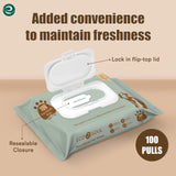 ECO SOUL Pet Cleaning Wipes, (2 Pack, 100 Count Each, Unscented)