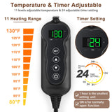 MIXJOY Heated Cat Bed, 11 Adjustable Temperature Cat Heating Pad Indoor with Timer, Pet Heating Pads for Cats Dogs, Electric Dog Heat Pad with Washable Cover, Heated Pet bed-18''x16'', Small