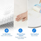 Supet Cat Cooling Mat with Soft U-Shaped Pillow - Breathable Ice Silk Cooling Pad for Cats and Small Dogs - Portable Washable Summer Pet Bed for Indoor, Crates or Travel Use,Pink
