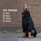 Canada Pooch Dog Slush Suit Dog Bodysuit for Rain and Snow Full Body Dog Suit Water-Resistant Dog Onesie (Black, 8 (7-9" Back Length))
