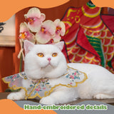 Leo Kitty New Year Pet Outfit for Small Cats & Small Dogs — Green Butterfly-Embroidered Costume, Holiday Dress-Up Essential