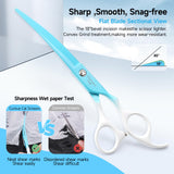 CITYWISH Curved Dog Grooming Scissors,Professional Dog Shears for Grooming with 440C Stainless Steel Grooming Scissors for Dogs Cats and Other Pets