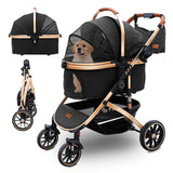 Pettingzoo Dog Stroller with Removable Carrier Foldable Pet Stroller,60 lbs