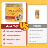 Just Try 4.23 OZ Cat & Dog Food Toppers with Chicken Liver Freeze Dried Egg Yolk for Picky Eaters Iron Support Grain Free High Protein Meal Toppers