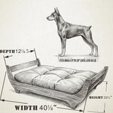 Perugina Wood Elevated Raised Dog Bed Frame Mat Set,WalnutPattern,60lb