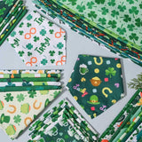 Cresue 100 Pcs St. Patrick's Day Dog Bandanas Bulk Shamrock Pet Scarves Lucky Adjustable Bibs for X-M-L Dogs Washable Holiday Puppy Kerchief for Groomers Shelters