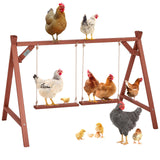 PETSFIT Wooden Chicken Perch with 2 Swings for 6-8 Chickens, Easy Assembly