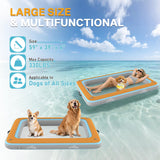 Dog Pool Float | 47×26" Mesh Base | Pets Boat Floats for Small Medium Large Dogs, Hold up to 330 lbs | PVC & 12 mm EVA Covered | Claw-Friendly & Durable | Inflatable Floating Bed for Pool, Lake, Boat