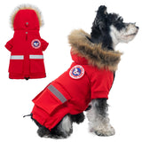 PINA Small Dog Coats - Waterproof, Warm Winter Jacket with Faux Fur Hood & Pocket