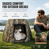 Portable Assembly-Free Cat Pop Up Tent, Ventilation Outdoor Indoor Cat House with Detachable Toy Ball, Sunshade Camping Pet Tent for Cats with Non-Slip Cushion Up to 15LB