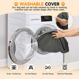 BUMUBI Medium Dog Bed with Bolster, Medium Dog Bed for Medium Dogs, Dog Bed Washable with High-Density Foam Base, Washable Zippered Cover, Non-Slip Bottom, M