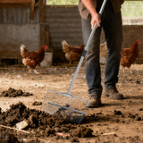 Garvee Chicken Poop Scooper Adjustable 24" to 72" Long Handle Chicken Coop Rake for Pet Waste Cleaning,Stainless Steel Handle Litter Scooper & Sifting Shovel for Chicken Coops