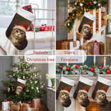 Winter Christmas Christmas Stocking 18" Cute Cat Red Santa Hat Large Xmas Hanging Stocking Decoration Plush Stocking for Winter Family Holiday Party Supplies & Gifts