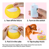 FurtasticFinds Dog Birthday Cake Toy 5.9", Larger Plush Dog Gift with Electronic Music Box, Plays Happy Birthday Song & Puppy Bark Melody, Party Decoration for All Breeds Dogs, Pink